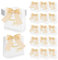 24 Stück Geschenktüte mit Schleifen, SHAIDOJIO, Klein Geschenktüte mit Hellgold Seidenband Geschenktüte Papier für Partys, Feste, Hochzeiten, Geburtstagstüten, Hochzeitstüten, Brautjungferntüten