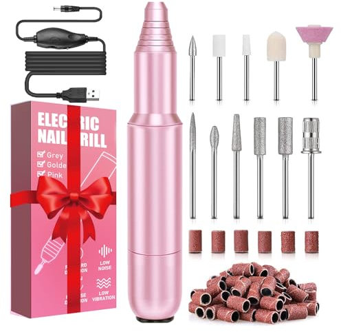 FOLAI Elektrische Nagelfräser, Maniküre Pediküre Set Nagelfeile Elektrisch, Profi Nagelfräser für Gelnägel, Acryl Gelnägel, Kallus Entfernen,Nagelhaut Shellac Nagel, Geschenke für Frauen, Mama