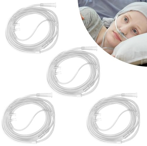 4 Stücke Sauerstoffbrille Nasenbrille Sauerstoffschlauch aus Silikon: HOMURY Nasenbrille Sauerstoffbrille mit 500cm O2-Schlauch für Atemtherapie- und Inhalationsgeräte Sauerstoffgerät