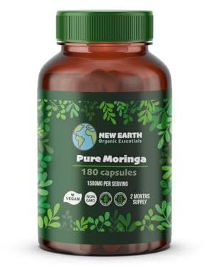 Pure Moringa Capsules - Pure Moringa Oleifera Leaf Powder -180 Vegan Capsules