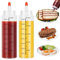2 Große Quetschflaschen aus Kunststoff mit Kappen, 250ml - Squeeze Flaschen - Gewürze, Saucen, Ketchup, Dressings, Olivenöl