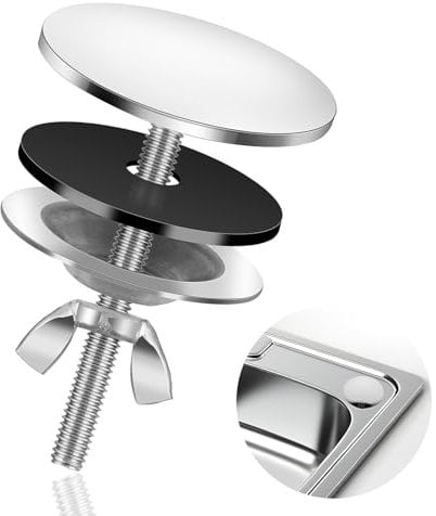 Sink Hole Cover Stainless Steel 304 Chrome, Kitchen Sink Tap Faucet Hole Cover 50mm/2 Inch, Chonphan Spare Blanking Hole Cover for Kitchen and Bathroom Sink Decoration- Sliver