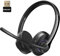syndesmos Headset mit Mikrofon Kabelloses, PC Headset Bluetooth oder USB-Dongle, Multipoint-Verbindung, 45+ Playtime On Ear Headset mit Mikrofon für Büro Computer Handy Skype Zoom Meetings Call