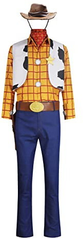 ZHAOSJ Woody-Kostüm für Herren, Woody-Kostüm für Erwachsene, klassisches Kit, Cosplay, Cowboy, Sheriff, Halloween, Uniform, Verkleidung für Erwachsene