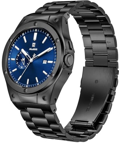 MioHHR Compatible with Google Pixel 45mm Watch Bands for Men Women, Stainless Steel Case with Smartwatch Strap Bands for Google Pixel 45mm (2024), Black