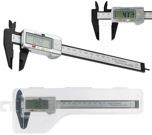 SivaviS Calibro Digitale Professionale con Custodia Trasparente - Calibro Professionale Preciso e Resistente in Acciaio Inossidabile