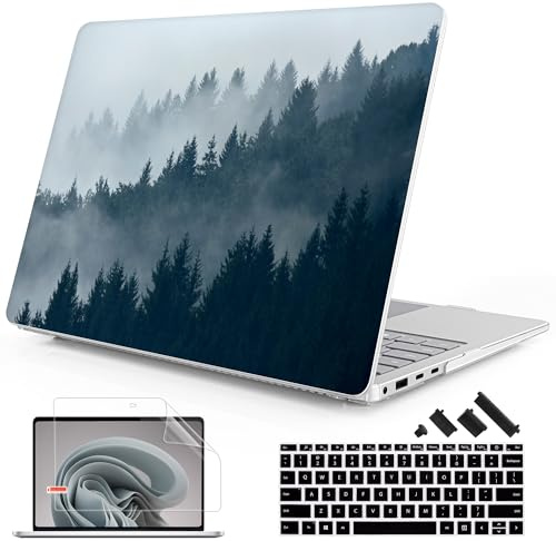 Mektron Case for 13.8 Microsoft Surface Laptop 7 Windows 11 AI PC 2024 Surface Laptop 13.8 Inch Cover Fits Model 2036, Keyboard Cover +Screen Protector +Dust Plugs, Misty Forest C132