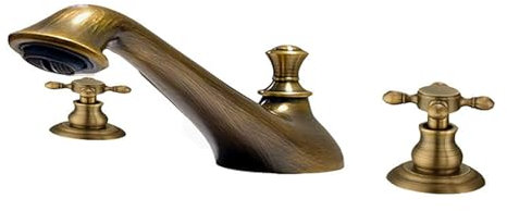 Waschtischarmatur 3 Loch Antik Kreuzgriff Waschbecken Armaturen Bad Retro Heiß und Kalt,Antiquität