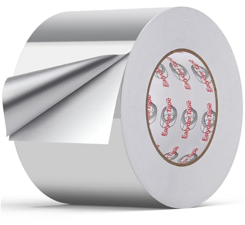 Heavy Duty Aluminum Foil Tape 100mm x 59.4m High Temperature Self-Adhesive | High temp silver aluminum foil tape for HVAC, exhaust ducts & metal repair. Self-adhesive for thermal insulation use