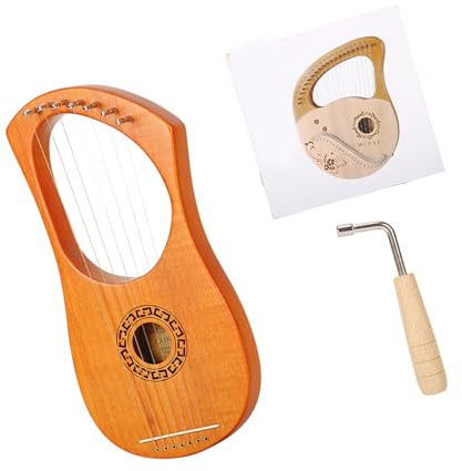 Tragbare 7-saitige Lyra Harfe Massivholz Handwerkskunst Für Reisen Und Musikunterricht Warmer Ton Anfängerfreundliche Lyra Harfe Für Anfänger