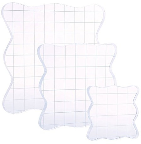 3Stücke Teiliges Acryl Stempelblock Set mit Gitter für Scrapbooking und Bastelprojekte Transparent Einfache Handhabung für Karten und Einladungen