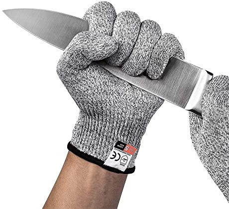Schnittschutzhandschuhe, Schnittfeste Handschuhe, Arbeitshandschuhe, Schutzhandschuhe, Schutzstufe 5, Sicherheits Küche und Schnitthandschuhe für den Außenbereich (Large)