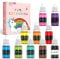 Lebensmittelfarbe flüssig 10ml×10 Farben konzentrierte flüssige Kuchenglasur Lebensmittelfarbe-Set zum Backen, Dekorieren, Kochen und Fondant. Vibrant Rainbow Food Colors Farbstoff für Heimwerker