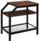 tectake Beistelltisch aus Holz & Stahl, Industrie-Stil, Couchtisch mit 3 Ebenen mit Gitterablage, für kleine Räume, 36,5 x 58,5 x 59,5 cm, schwarzes Metallgestell (Industrial Dunkelbraun)