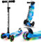 Cutemelo Trottinette Enfant de 3 à 12 Ans Trottinette Trois Roues avec LED Lumières Clignotantes et Guidon Réglable en Hauteur Scooter 3 Roues Antidérapant pour Filles et Garçons (Bleu dégradé)
