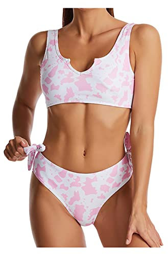 Costume da bagno da donna Tankini Set da bagno per le donne Split Bowknot Sexy Temperamento Costume da bagno da donna Costume da bagno da spiaggia Tankini Set Tankini Tankini per le donne, rosa, M