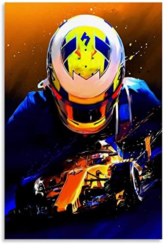 Leinwand Druck Poster F1 Poster Lando Norris Poster Malerei für Raumdekoration Wandkunst Kunstwerk Malerei Kunstdrucke Bild 23.6x35.4(60x90cm) Kein Rahmen