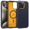 Caseology Nano Pop Mag Kompatibel mit iPhone 15 Pro Max Hülle [Magnetisch] [Schutz in Militärqualität] mit Seitlichen Griffmustern iPhone 15 Pro Max Hülle -Blueberry Navy