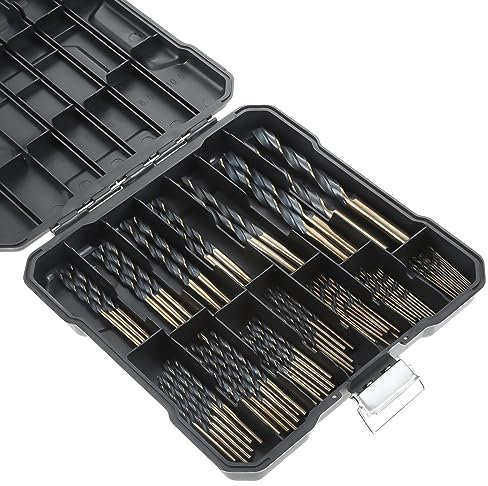 Dophee HSS Drill Bits Set, 99PCS Cobalt Twist Drill Bits Straight Shank for Wood, Metal, Aluminum Alloy, Stainless Steel, Plastic