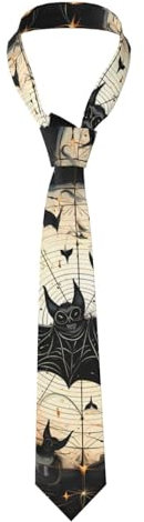 Herren-Krawatte mit Jagd-Motiv fliegende Wilde Enten, schmale bedruckte Krawatte für Hochzeit, Bräutigam, Trauzeugen, Mission, Abschlussball, Geschenk., Fliegende Fledermäuse für Halloween,