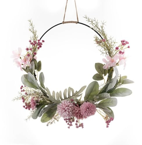 Door Wreath, 41cm Decor Wreath Artificial Flower Decoration Front Door decor for Spring Wedding Wreath Large Front Door Wall Hanging for Front Door &Outdoor