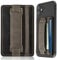 HJZHII Card Holder Pouch for Cell Phone, Self Adhesive Phone Wallet Kickstand with Stretch Band Leather Multi-Card Cellphone Case Back Sleeve Grip for Credit ID Card Cash, Black