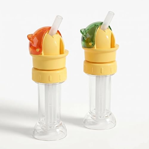Copbopwn 2 Pack Water Bottle Spout Adapter with Straw Reusable Children Beverage Water Bottle Straw Lid for Standard Mineral Water Bottles Portable Leak-Proof Twist Cover Cap for Home Travel Outdoors