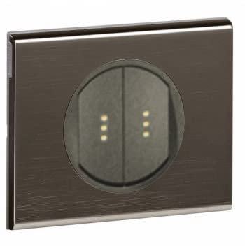 Interrupteur double à voyant témoin Céliane Métal Black Nickel - griffe - Non