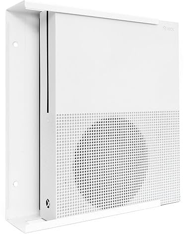 Dynas Wall Mount Compatible with Xbox One S & Xbox One Digital Consoles - Wall Mount (White) - Fittings Included - Made In The UK