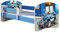 ACMA Kinderbett Jugendbett mit Einer Schublade und Matratze Blau mit Rausfallschutz Lattenrost II 140x70 160x80 180x80 (38 Polizei, 180x80)