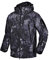MakingDa wasserdichte Herren-Jacke, lässiger Kapuzenmantel, gefüttert mit Softshell-Fleece, Laufjacke, Jacke im Camouflage-Look, für Arbeit, Angeln, Jagd, Klettern, Schwarz-Camo, XXL