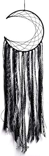 Shiwaki Black Quaste Dreamcatcher Traumf?nger Wohnkultur für Schlafzimmer, Zelt, Wohnzimmer, Balkon, Party. (Mond)