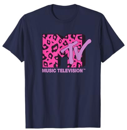 MTV Logo Pink Leopard Print T-Shirt