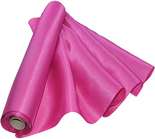 AERZETIX - C50564 - Tissu satin doux brillant - 36cmx8.5mètres - Magenta - Chemin de table - projets créatifs couture Art emballage cadeau fête anniversaire