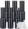 ZEOABSY Pack of 6, 20ml Glossy Black Glass Perfume Spray Bottles with Sprayer, 20 ml Refillable Empty Fine Mist Travel Atomiser Sprayers, Ideal for Makeup Care Household Cleaning + 1 x Funnel