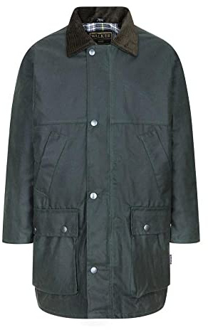Walker and Hawkes - Hudson - Chaqueta Acolchada Encerada para niño - Verde Oliva - UK 34 (13/14 años)