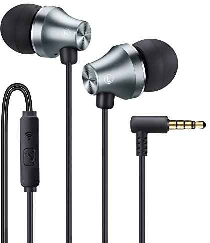 iRAG A101 Wired Earbuds Headphones Noise Isolating in-Ear Earphones with Microphone Remote with 3.5mm Plug in Audio Jack (Gun Metal)
