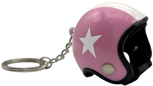 AUTOZOCO Porte-clés casque de moto, porte-clés en forme de casque de moto, porte-clés en plastique, rose, S