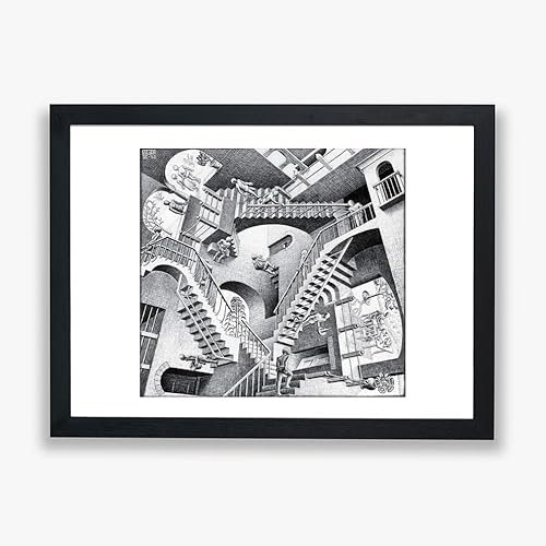 M C Escher - Relativity Lattice - Wall Poster - Home Décor Art - Giclee Print - Print Only - Small