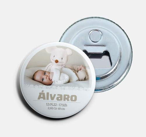 Chapas Abrebotellas con imán Personalizadas para Bautizos | Tu Foto (50)