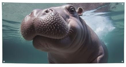 Tauchen Nilpferd Druck Urlaub Banner Personalisierte Hängen Hintergrund Banner Geburtstag Banner Für Innen Außen Weihnachten Party Dekorationen