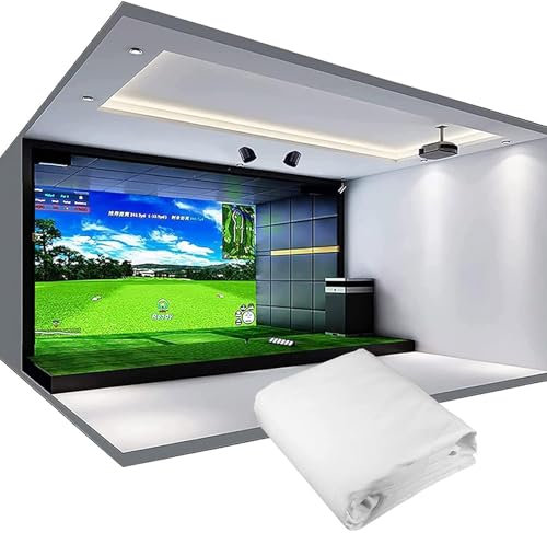 ExoticaBlend Simulatore di Golf per la casa, Schermo di Impatto per simulatore di Golf, Materiale in Tessuto Bianco per Tende da 0,4 cm, Resistente agli Urti, Schermo per simulatore di Golf,3m*2m
