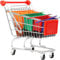 Wiederverwendbares Trolley-Taschen-Set – 4-teilige faltbare Supermarkt-Einkaufstaschen in Orange, Grün, Rot und Blau – praktischer Einkaufswagen-Organizer