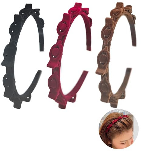 ZAHD 3 PCS haarreif mit clips haarreif damen mit klammern haarreifen mit klammern Frisurenhilfe Haarreif Rutschfeste Stirnband mit Clips geflochtene Haarspangen für Styling von Langen Kurzen Haaren