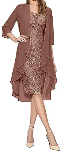 Femmes charmantes la de mariée Couleur Mode Dentelle mère Deux pièces Robes Solide Robe de Femmes Robe Noir Droite