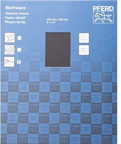 Pferd ECO W Paper Backed Abrasive Sheet, 9 x 11, Water Resistant, 120 Grit, Silicon Carbide (Pack of 50) - Part 46353