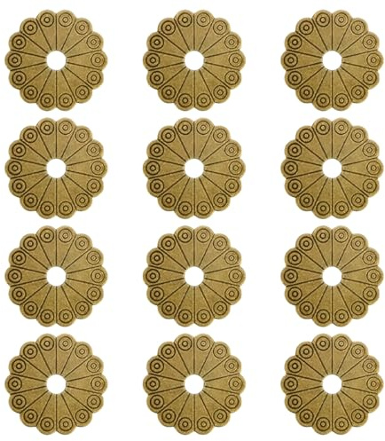 12 Stück runde Messing-Backplate-Unterlegscheiben, Antik-Bronze-Dichtung, 3,2 cm, Hardware, klassisches Möbel-Zubehör für Schublade, Kommode, Schrank, Dekoration