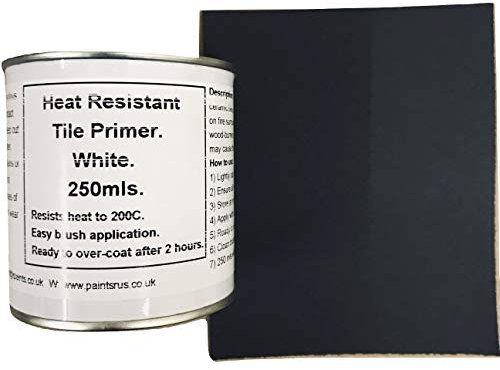 1 x 250ml Heat Resistant Primer + Wet & Dry. for Fireplace Surrounds, Tiles, Granite, Plastic Coated MDF