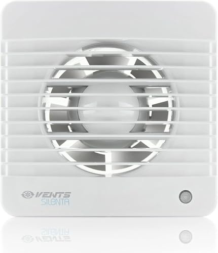 VENTS Silenta 150mm Quiet Extractor Fan with Humidity Sensor & Timer, White | Automatic Humidity Control With Adjustable Run-On Timer For Moisture And Condensation Management