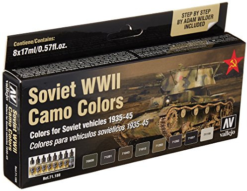Acrylicos Vallejo VJ71188 Soviet Wwii Camo Colors Model Air Set